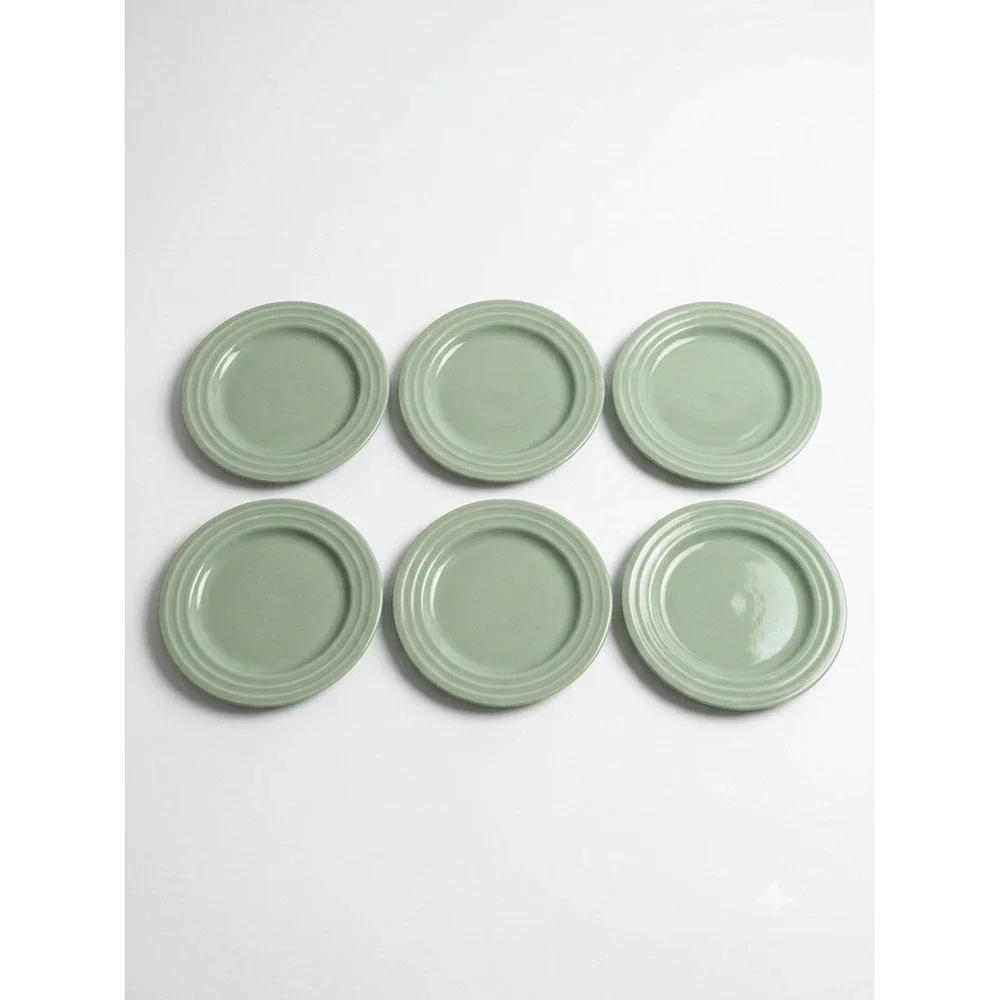 Pier 1 Imports New Essentials Sage Green Salad Dessert Plates Set of 6 Ironstone